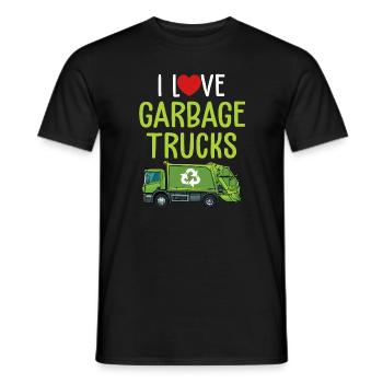 I Love Garbage Trucks - Men's T-Shirt - black - Front - AI Model Male 178 light (178cm)