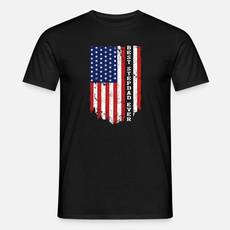Best Stepdad Ever Flag - Men's T-Shirt - black