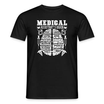 Medical Assistant Medical Assistant's Brain - Men's T-Shirt - black - Front - AI Model Male 178 light (178cm)