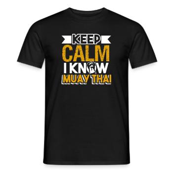 Muay Thai Keep Calm I Know Muay Thai - Men's T-Shirt - black - Front - AI Model Male 178 light (178cm)
