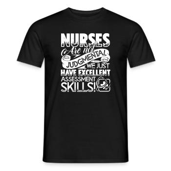 Nurse Nurses Excellent Skills - Men's T-Shirt - black - Front - AI Model Male 178 light (178cm)