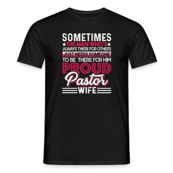 Pastor Proud Pastor Wife - Men's T-Shirt - black - Front - AI Model Male 178 light (178cm)