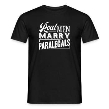Paralegal Real Men Marry Paralegals - Men's T-Shirt - black - Front - AI Model Male 178 light (178cm)