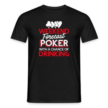 Poker Weekend Forecast Poker - Men's T-Shirt - black - Front - AI Model Male 178 light (178cm)