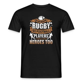 Rugby God Made Rugby - Men's T-Shirt - black - Front - AI Model Male 178 light (178cm)