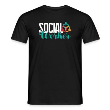 Social Worker Social Worker My Job - Men's T-Shirt - black - Front - AI Model Male 178 light (178cm)