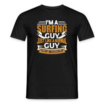 Surfing Surfing Guy Is Cooler - Men's T-Shirt - black - Front - AI Model Male 178 light (178cm)