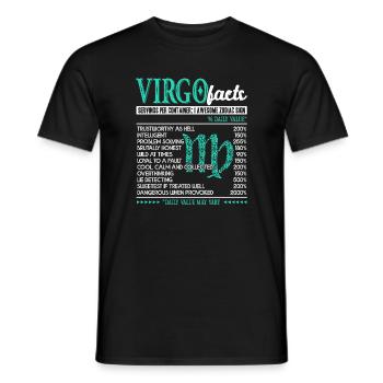 Virgo Facts I Awesome Zodiac Sign - Men's T-Shirt - black - Front - AI Model Male 178 light (178cm)