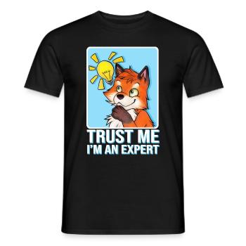 Trust Me I'm an Expert Spruch mit Lustiger Fuchs - Männer T-Shirt - Schwarz - Vorne - AI Model Male 178 light (178cm)
