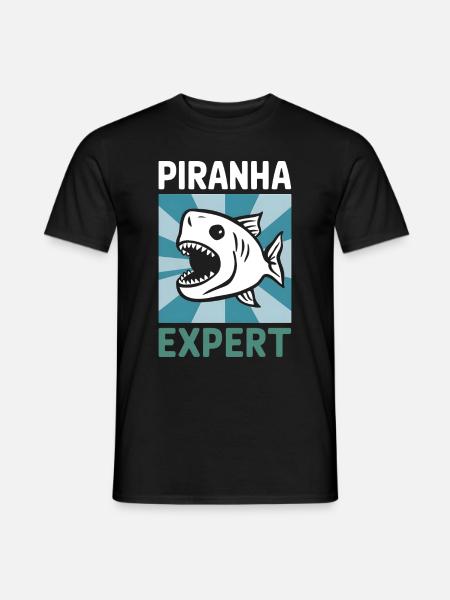 Piranha - Männer T-Shirt - Schwarz