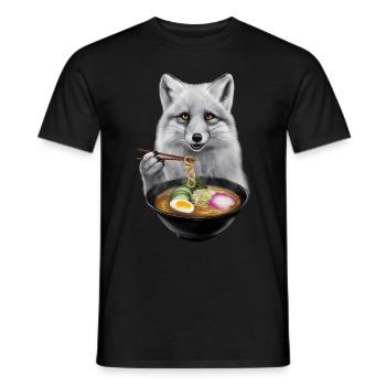 Polarfuchs Ramen - Männer T-Shirt - Schwarz - Vorne - AI Model Male 178 light (178cm)