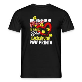 The Road To My Heart Is My Dachshund - Men's T-Shirt - black - Front - AI Model Male 178 light (178cm)