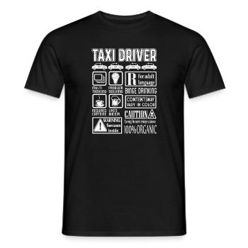 Taxi Driver Caution - Men's T-Shirt - black - Front - AI Model Male 178 light (178cm)