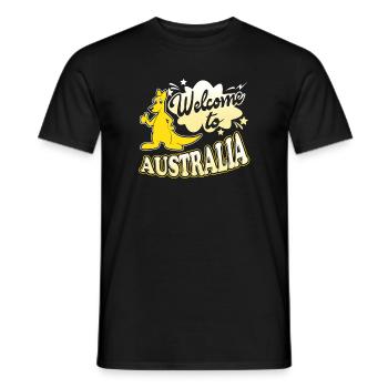 Kangaroo Welcome To Australia - Men's T-Shirt - black - Front - AI Model Male 178 light (178cm)
