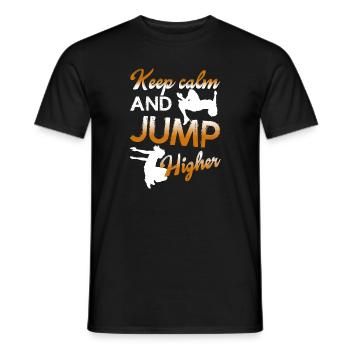 Parkour Keep Calm And Jump Higher - Men's T-Shirt - black - Front - AI Model Male 178 light (178cm)