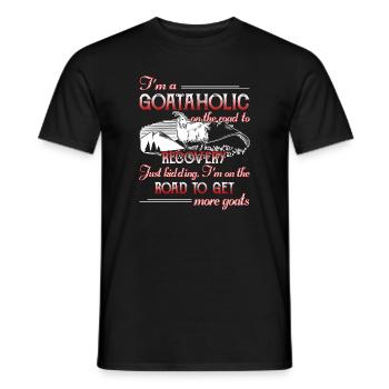 I'm A Goataholic On The Road To Recovery - Men's T-Shirt - black - Front - AI Model Male 178 light (178cm)