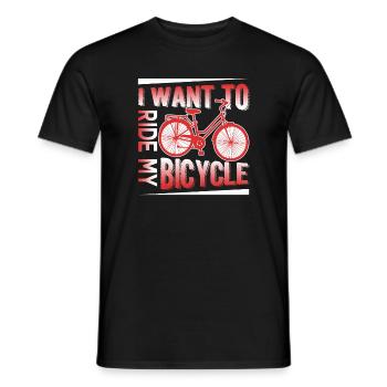 I Want To Ride My Bicycle - Men's T-Shirt - black - Front - AI Model Male 178 light (178cm)