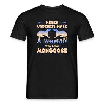 Never Underestimate A Woman Who Loves Mongoose - Men's T-Shirt - black - Front - AI Model Male 178 light (178cm)