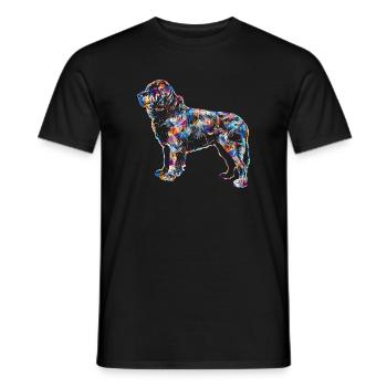 Newfoundland Dog Geometric - Men's T-Shirt - black - Front - AI Model Male 178 light (178cm)