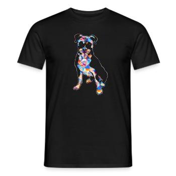 Boxer Dog Geometric - Men's T-Shirt - black - Front - AI Model Male 178 light (178cm)