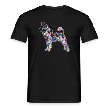 Norwegian Elkhound Geometric - Men's T-Shirt - black - Front - AI Model Male 178 light (178cm)