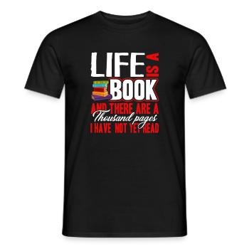 Book Life Is A Book - Men's T-Shirt - black - Front - AI Model Male 178 light (178cm)