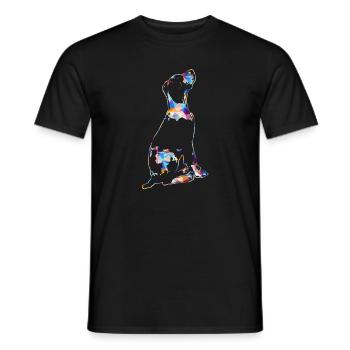 Great Dane Dog Colorful Geometric - Men's T-Shirt - black - Front - AI Model Male 178 light (178cm)