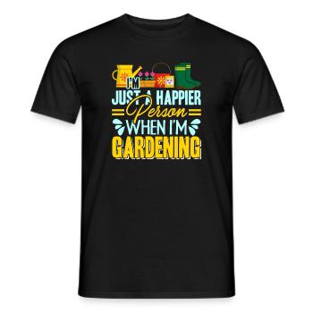 Gardening Happier When I am Gardening - Men's T-Shirt - black - Front - AI Model Male 178 light (178cm)