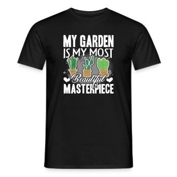 Gardening Garden Is My Beautiful Masterpiece - Men's T-Shirt - black - Front - AI Model Male 178 light (178cm)