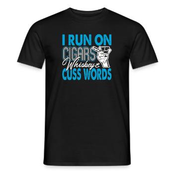 Cigar Smoking I Runs On Cigars - Men's T-Shirt - black - Front - AI Model Male 178 light (178cm)