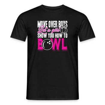 Bowling Let A Girl Shows You How To Bowl - Men's T-Shirt - black - Front - AI Model Male 178 light (178cm)