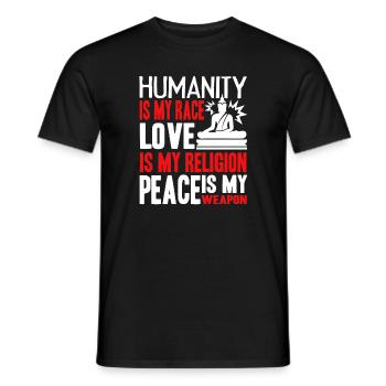 Buddha Humanity Is My Race Buddha - Men's T-Shirt - black - Front - AI Model Male 178 light (178cm)