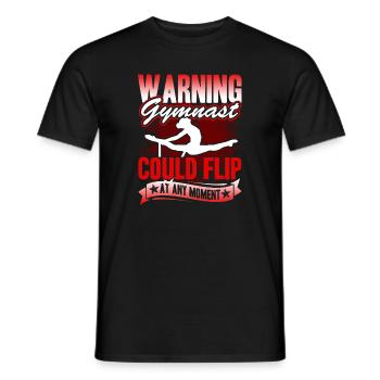 Gymnast Warning Could Flip At Any Moment - Men's T-Shirt - black - Front - AI Model Male 178 light (178cm)