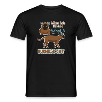 Adopt A Burmese Cat - Men's T-Shirt - black - Front - AI Model Male 178 light (178cm)
