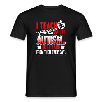 Autism I Teach Children With Autism - Men's T-Shirt - black - Front - AI Model Male 178 light (178cm)