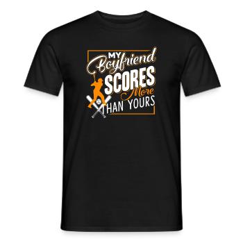 Baseball My Baseball Boyfriend Scores - Men's T-Shirt - black - Front - AI Model Male 178 light (178cm)
