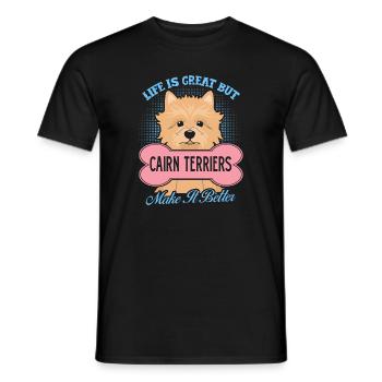 Cairn Terriers Make Life Better - Men's T-Shirt - black - Front - AI Model Male 178 light (178cm)