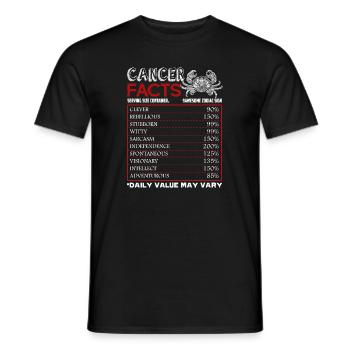 Cancer Facts Funny Horoscope - Men's T-Shirt - black - Front - AI Model Male 178 light (178cm)
