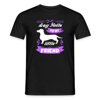 Dachshund Say Hello To My Dachshund - Men's T-Shirt - black - Front - AI Model Male 178 light (178cm)