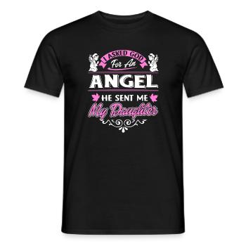 Daughter Is My Angel - Men's T-Shirt - black - Front - AI Model Male 178 light (178cm)