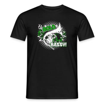 French Horn Bold And Brassy French Horn - Men's T-Shirt - black - Front - AI Model Male 178 light (178cm)