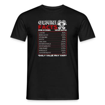 Gemini Facts Horoscope Zodiac - Men's T-Shirt - black - Front - AI Model Male 178 light (178cm)