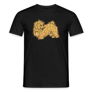 Havanese Dog Geometric - Men's T-Shirt - black - Front - AI Model Male 178 light (178cm)