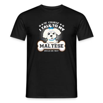 I Talk To My Maltese - Men's T-Shirt - black - Front - AI Model Male 178 light (178cm)