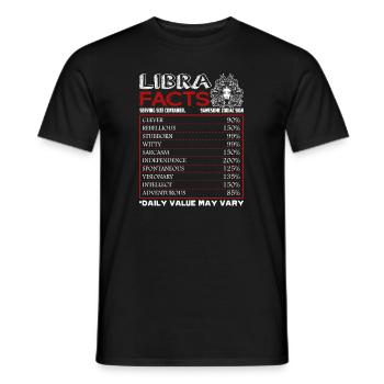Libra Facts Shirts Sign Of Zodiac Horoscope - Men's T-Shirt - black - Front - AI Model Male 178 light (178cm)