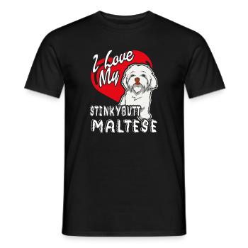 I Love My Stinky Butt Maltese - Men's T-Shirt - black - Front - AI Model Male 178 light (178cm)
