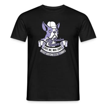 My Boston Terrier Likes Me - Men's T-Shirt - black - Front - AI Model Male 178 light (178cm)