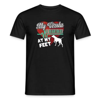 My Vizsla A Heartbeat At My Feet - Men's T-Shirt - black - Front - AI Model Male 178 light (178cm)