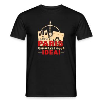 Paris Is Always A Good Idea - Men's T-Shirt - black - Front - AI Model Male 178 light (178cm)