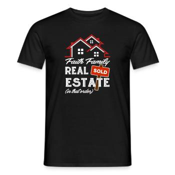 Real Estate Agent Faith Family Real Estate - Men's T-Shirt - black - Front - AI Model Male 178 light (178cm)
